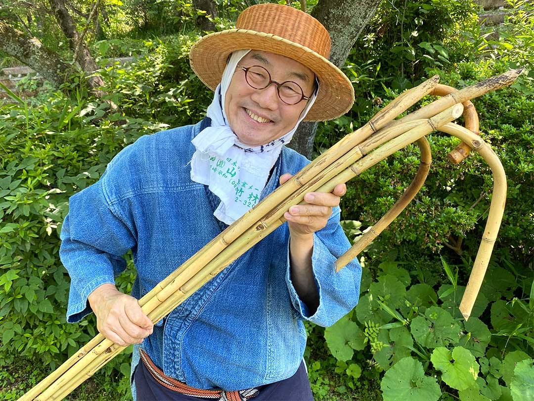 根曲竹ステッキ試作