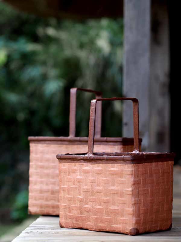 一閑張り手提籠