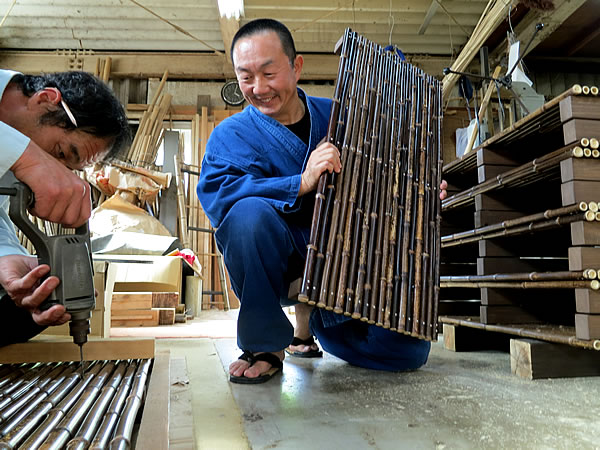 黒竹玄関すのこの製造