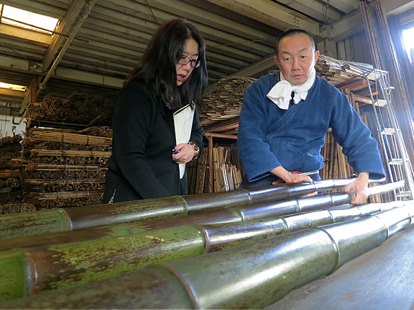 油抜き加工された虎竹