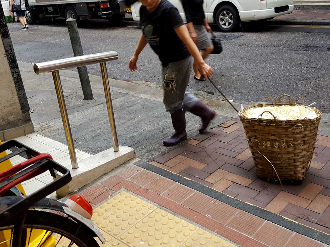 香港市場の竹籠