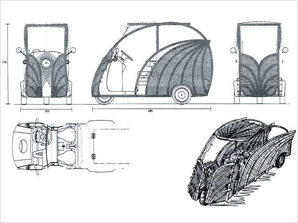 日本唯一の虎竹自動車プロジェクトデザイン画