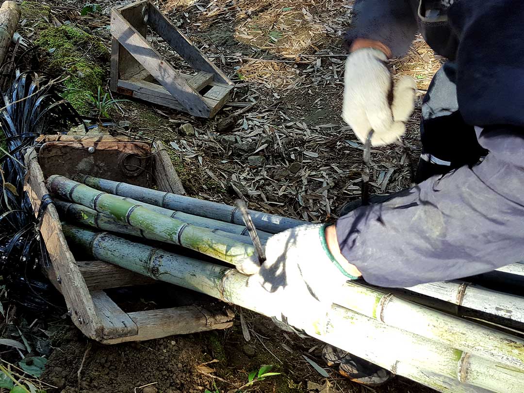 日本唯一の竹林にて山の職人