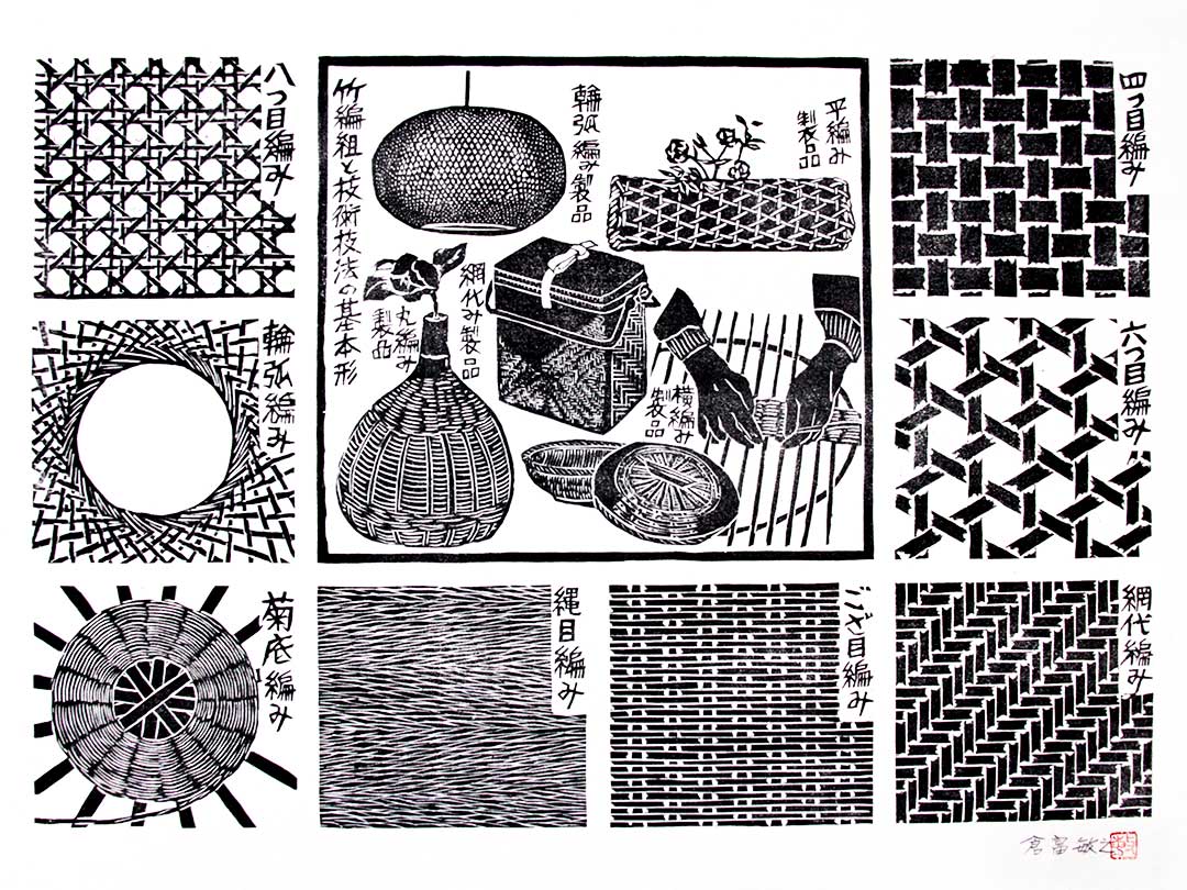 倉富敏之先生、竹編組と技術技法の基本形