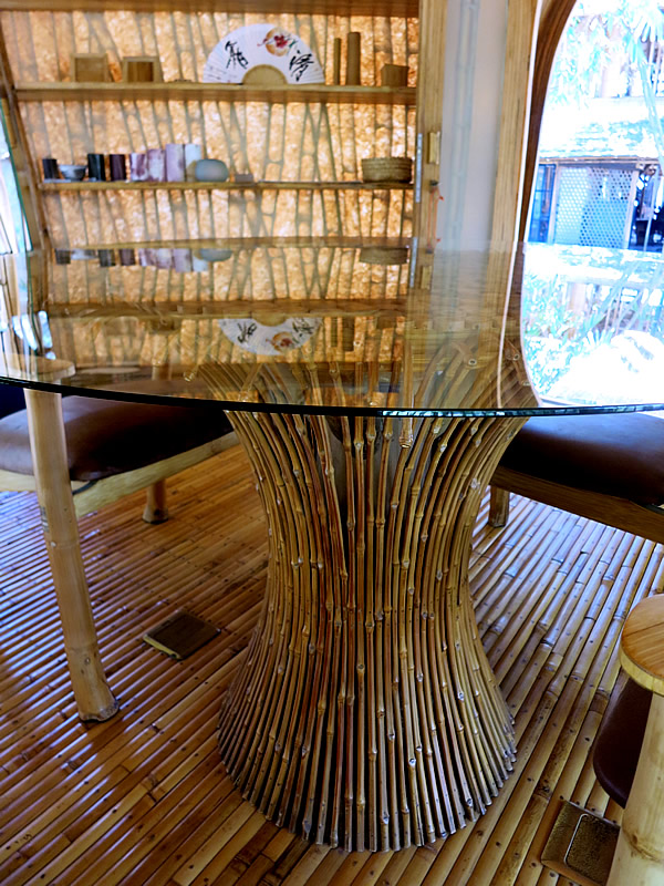 竹ガラステーブル