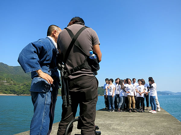 虎竹の里、竹虎社員動画撮影