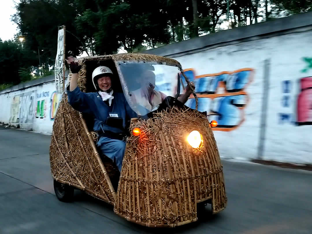 日本唯一の虎竹電気自動車「竹トラッカー」