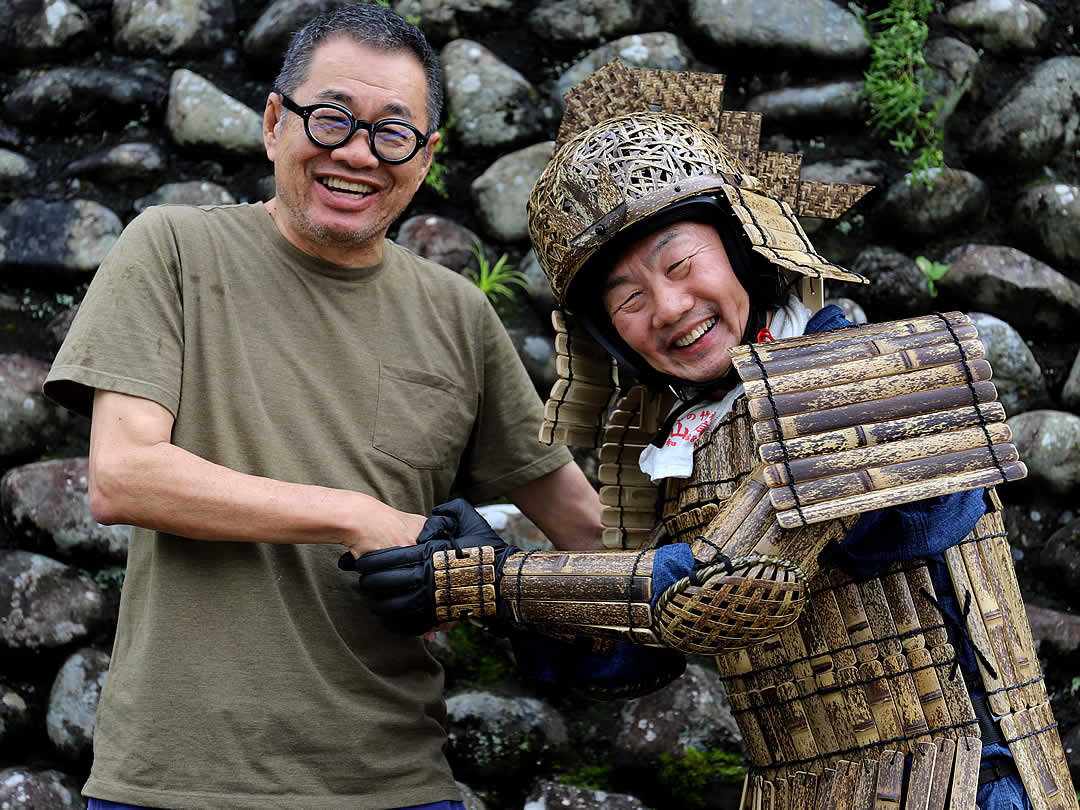 梅原真先生、虎竹アーマー、竹虎四代目（山岸義浩）