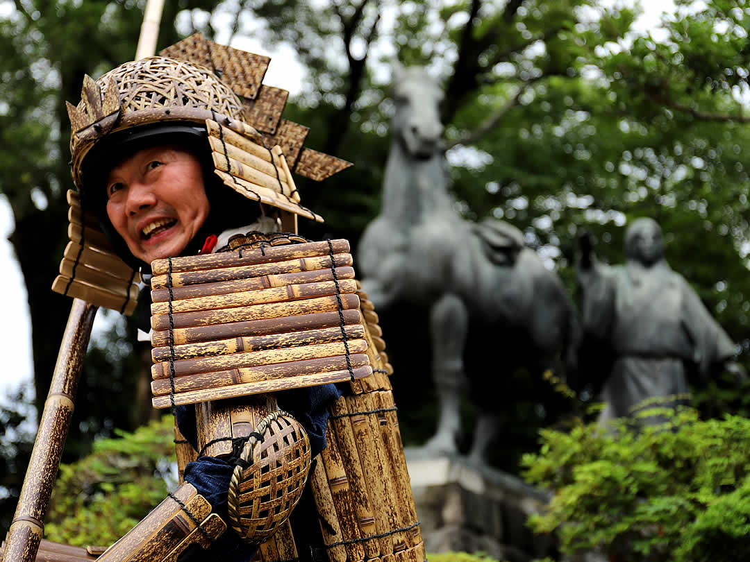 竹虎四代目（山岸義浩）、虎竹アーマー、高知城、武将、千代、鏡栗毛