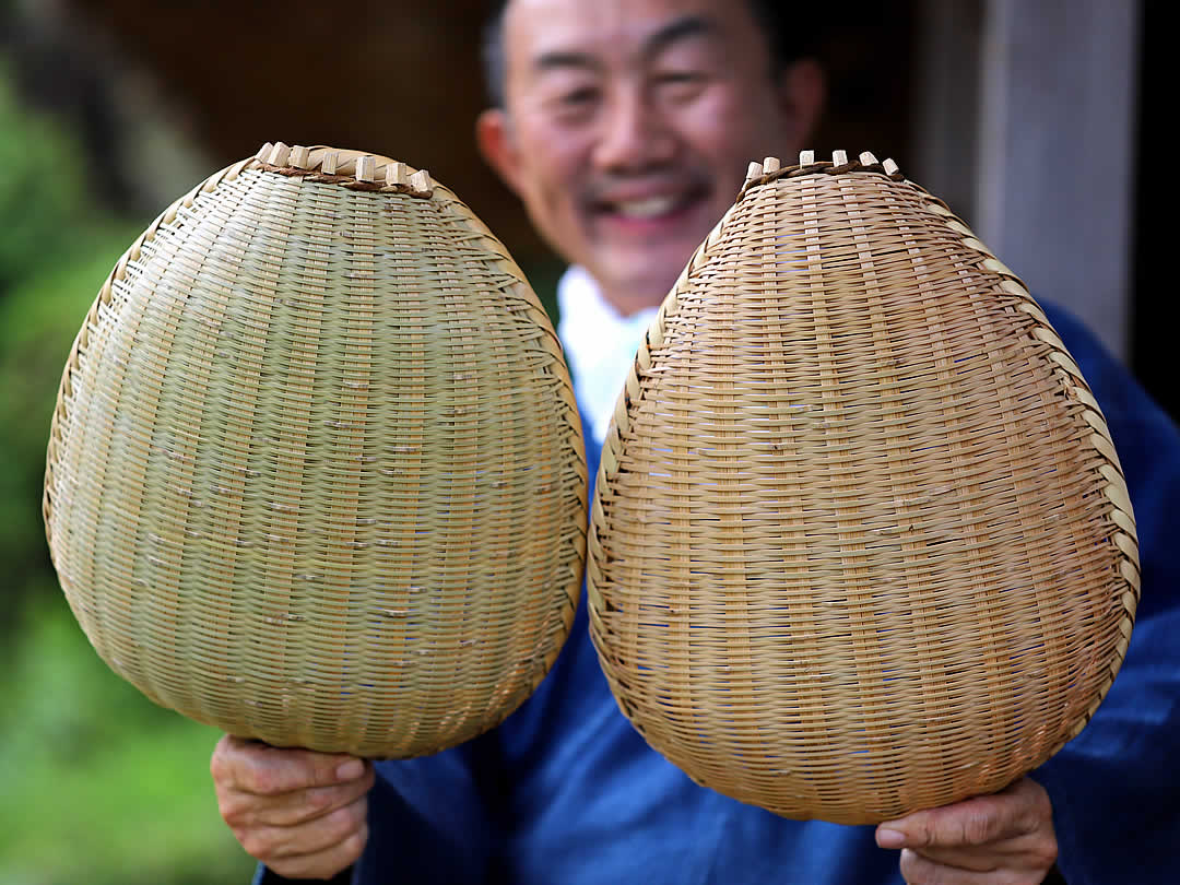 竹虎四代目（山岸義浩）、竹籠、竹細工、片口ざる