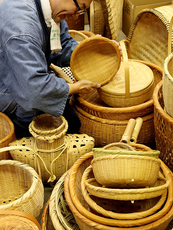 竹虎四代目（山岸義浩）、竹籠、竹細工、竹ざる