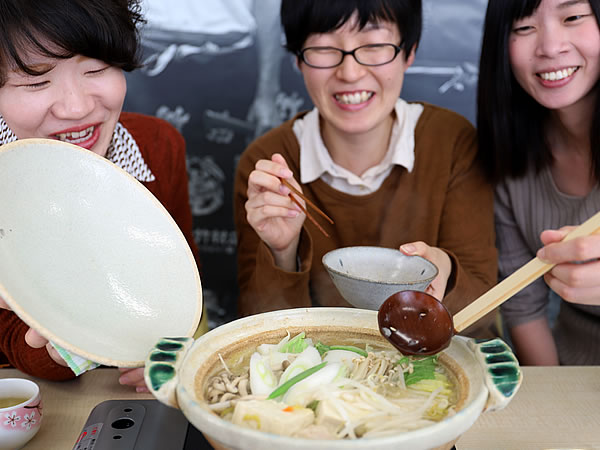 竹の鬼おろしでミゾレ鍋
