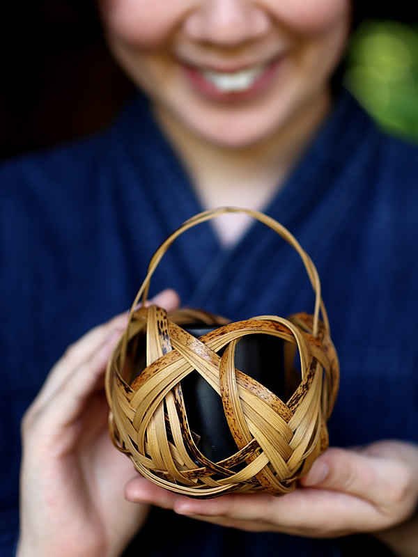 虎竹花籠、Tiger bamboo flower basket