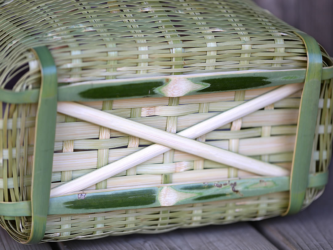 真竹手提げ籠力竹、bamboo