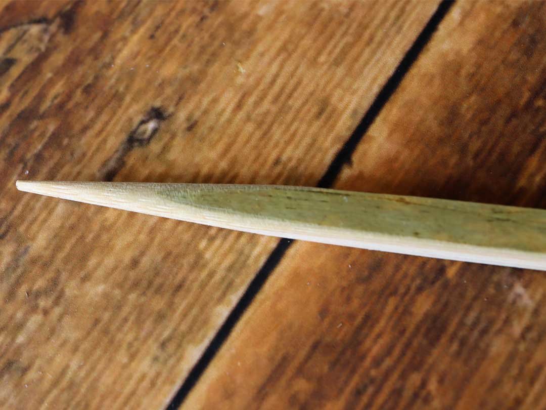 国産竹串先端、鉛筆削り
