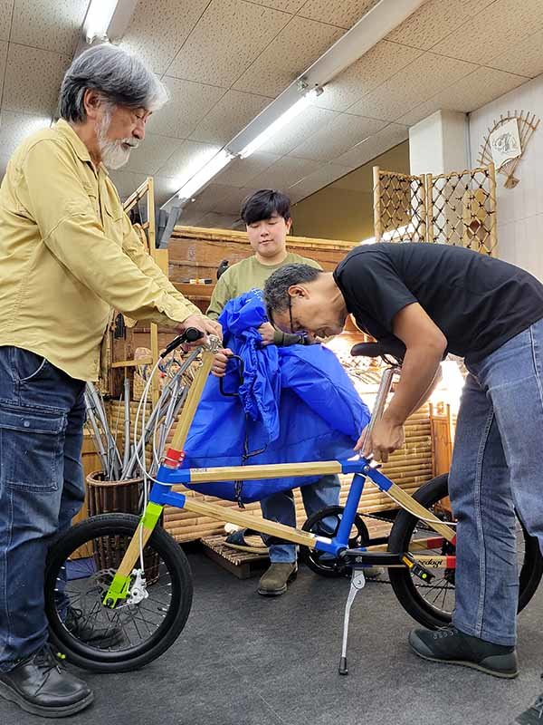 竹自転車組み立て