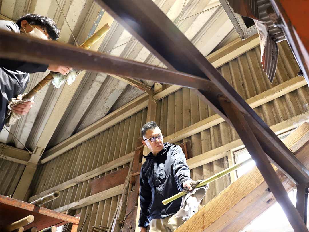 遍路杖矯め直し加工