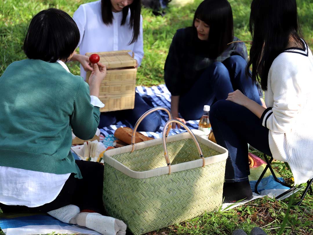 スズ竹市場籠ハイキング、キャンプ、お花見