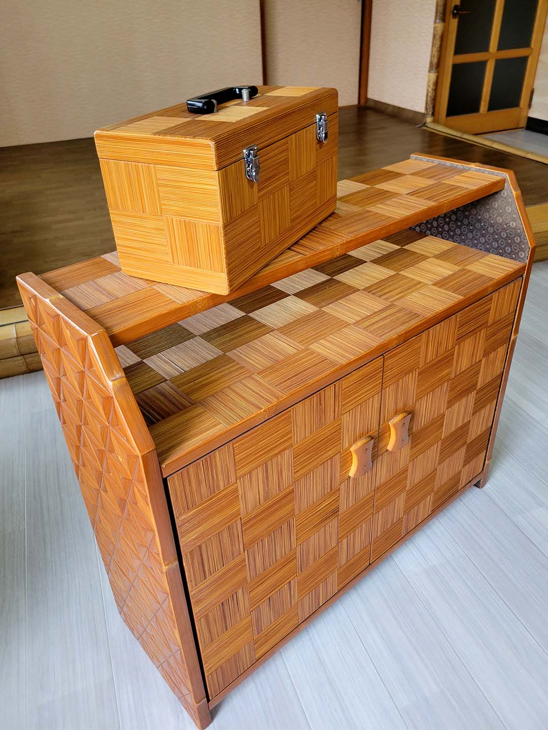 竹メイクボックス、竹家具