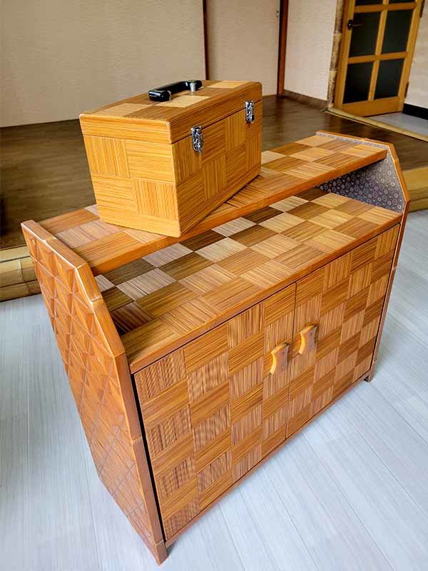 竹メイクボックス、竹家具