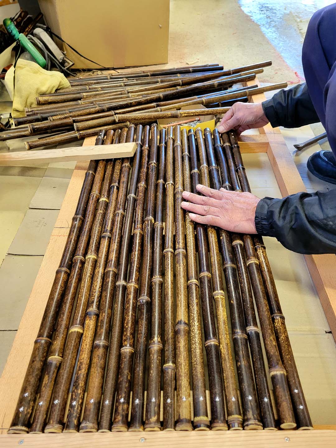 黒竹玄関すのこ製作