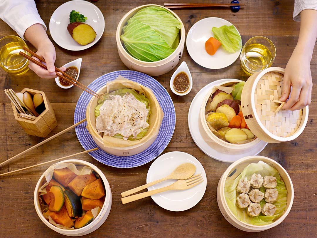 蒸篭をそのまま食卓へ