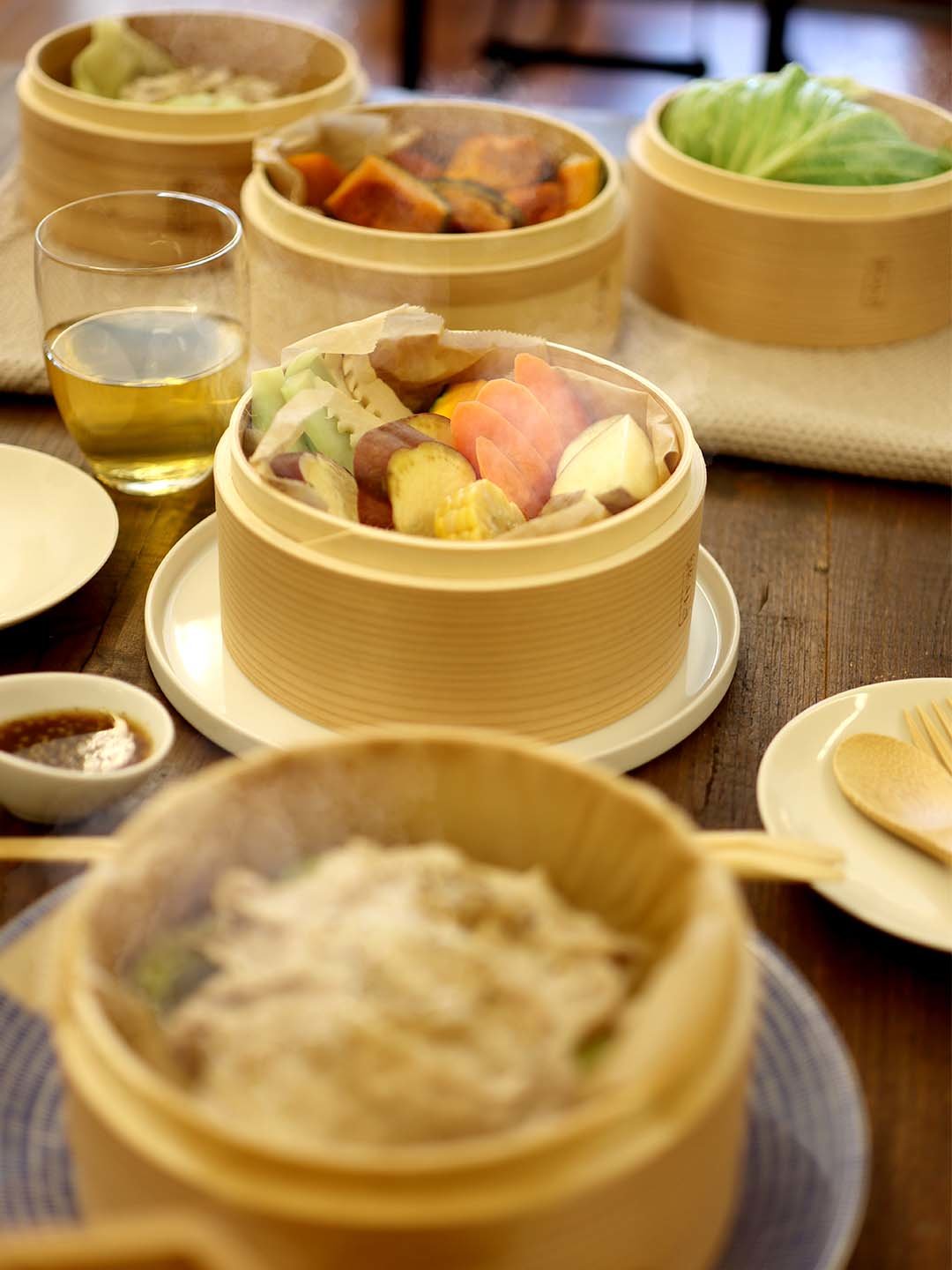 蒸篭をそのまま食卓へ
