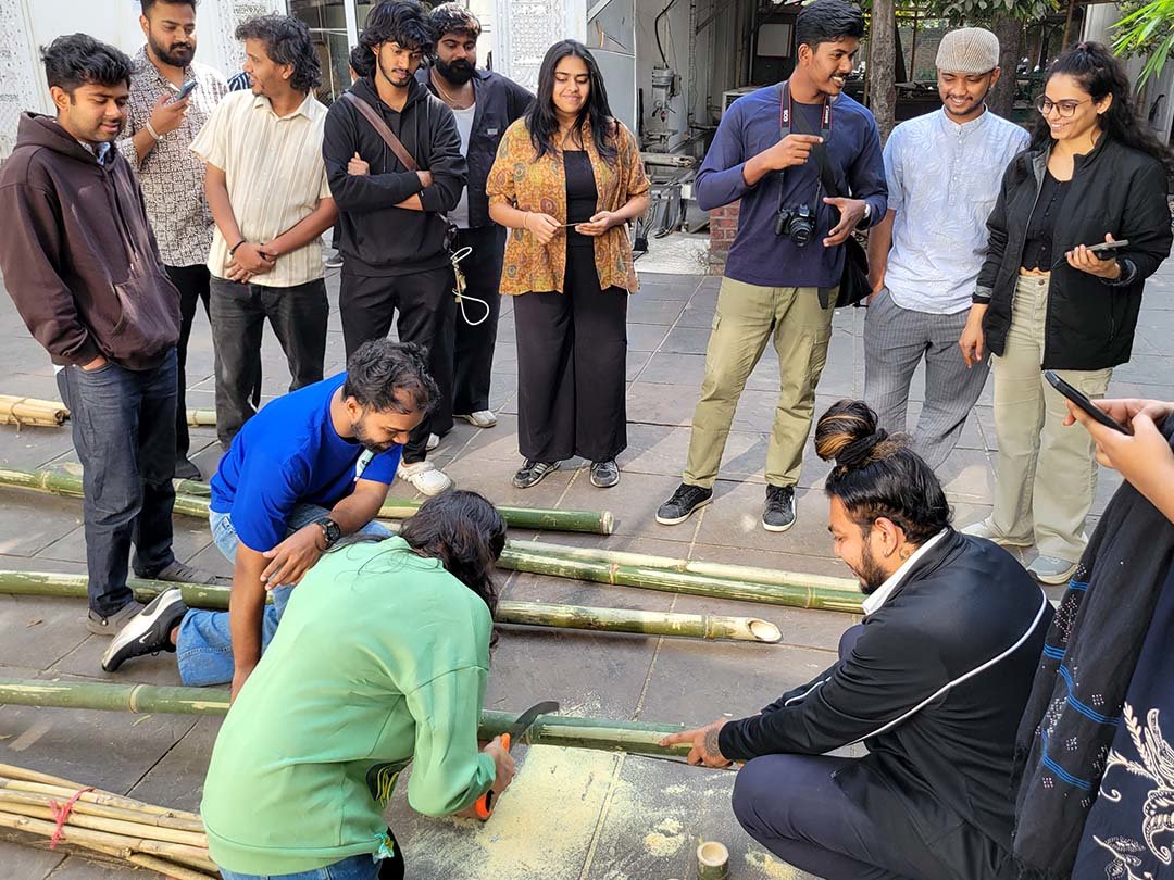 インド国立デザイン研究所（National Institute of Design）openelective、竹ワークショップ