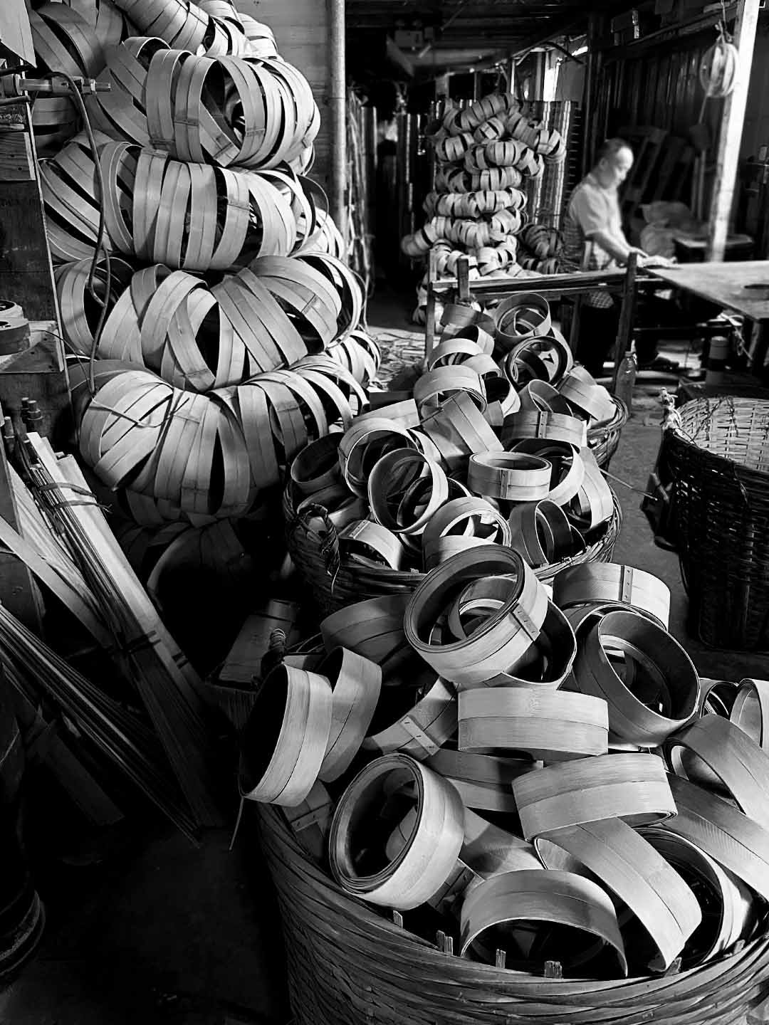 大量生産する蒸篭工場