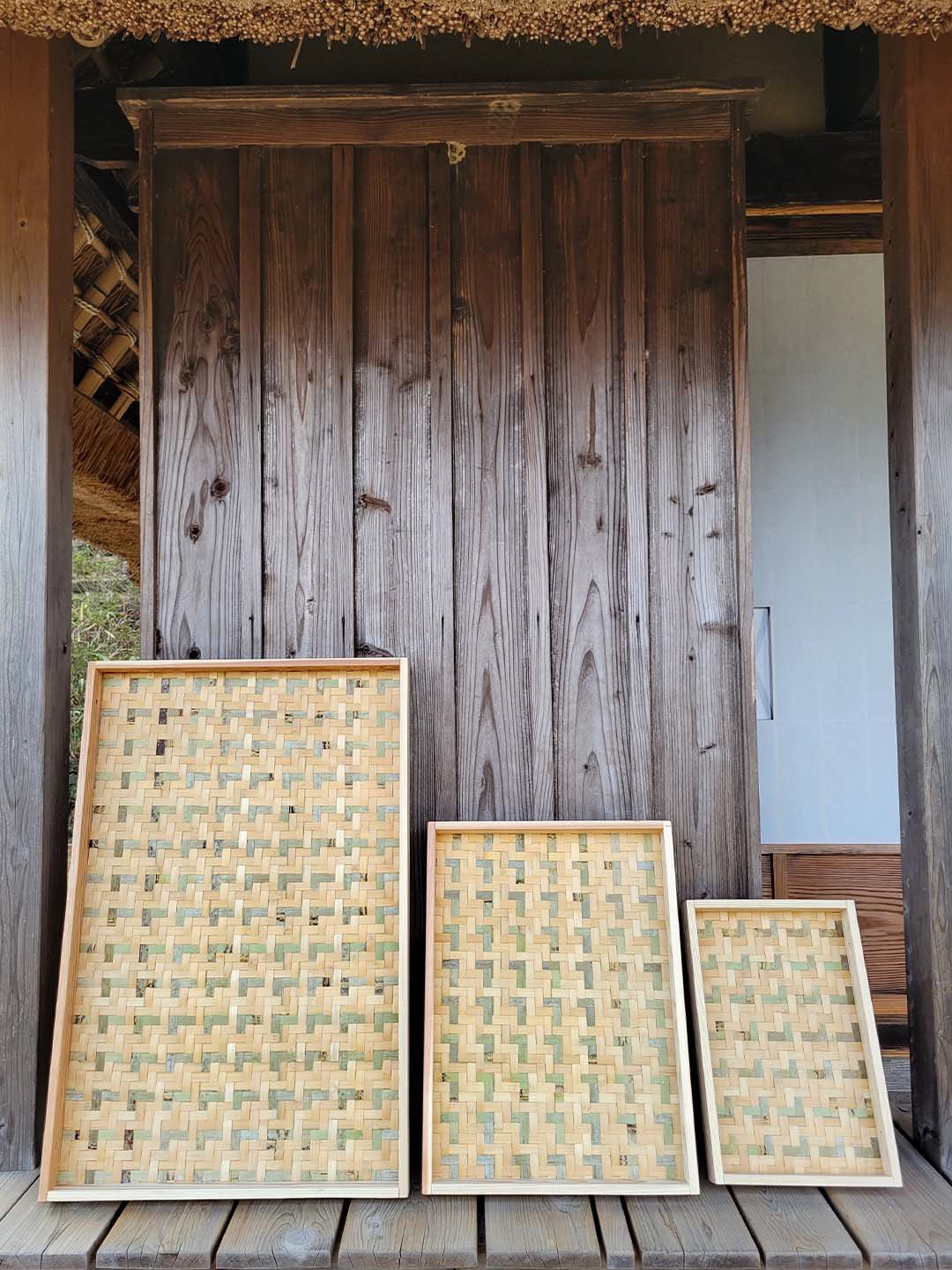 エビラ（竹編み平かご）