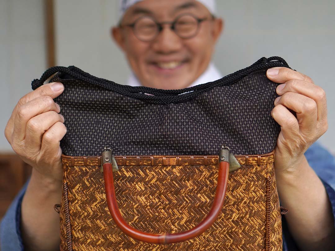 竹バッグ巾着