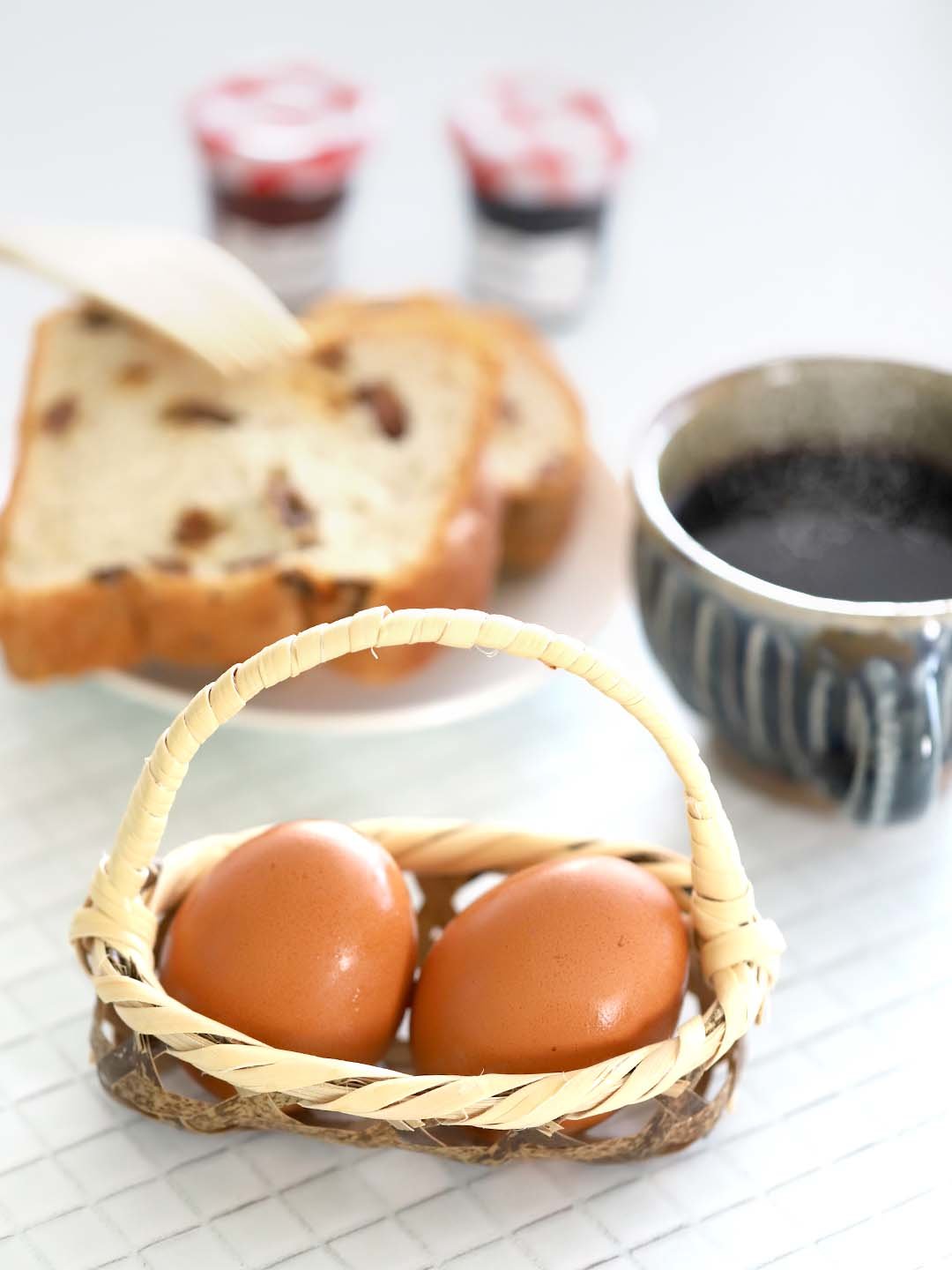 虎竹手付きゆで卵かご