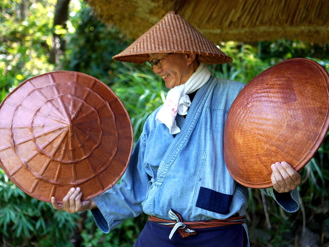 一閑張り竹笠