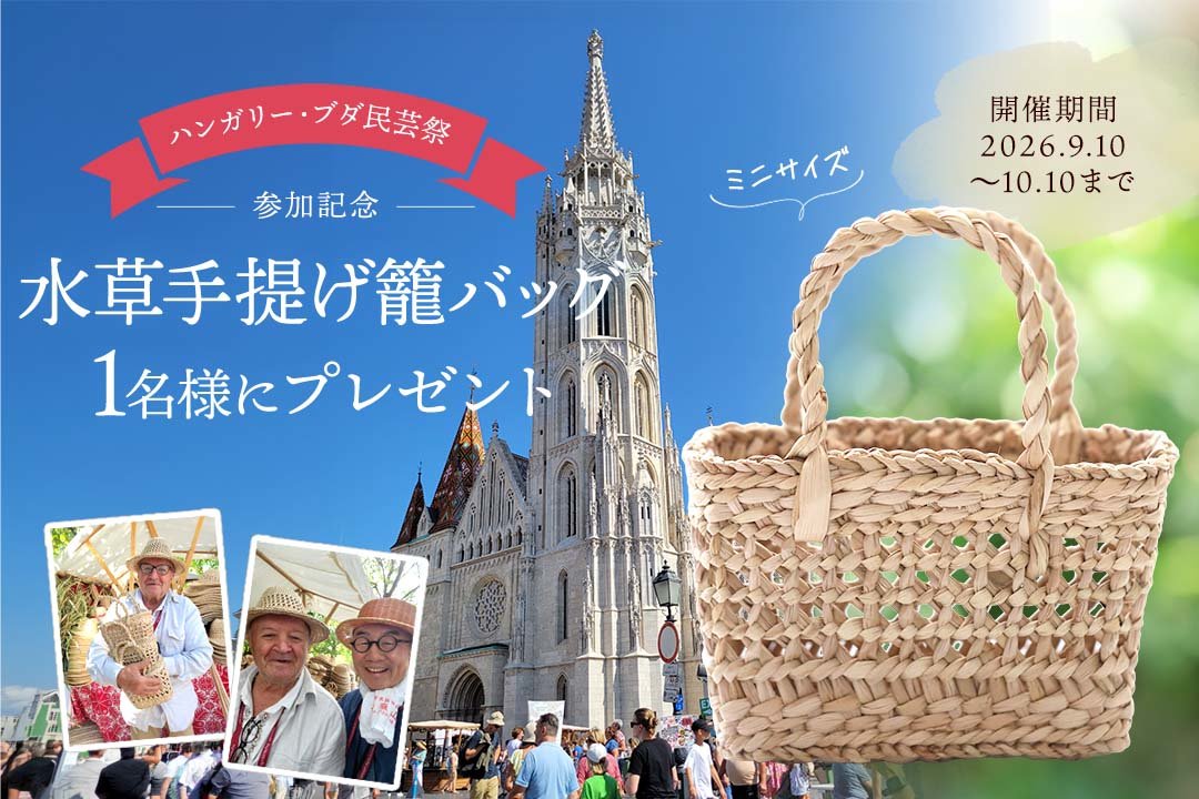 ハンガリー水草手提籠バッグプレゼント