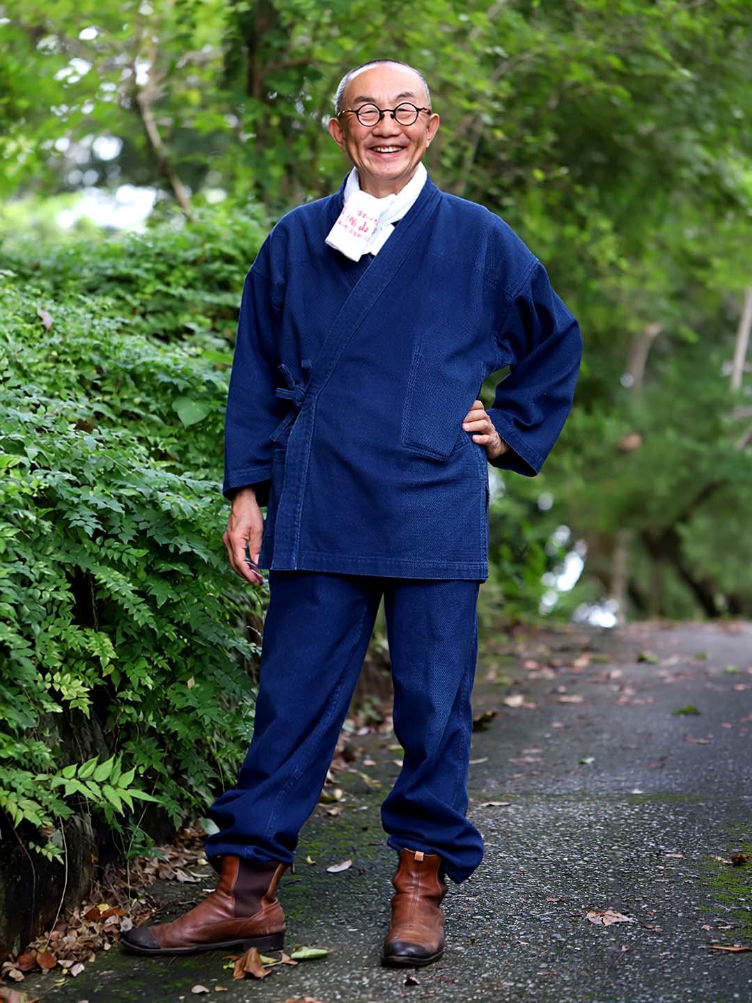 藍染刺子作務衣、竹虎四代目(山岸義浩)