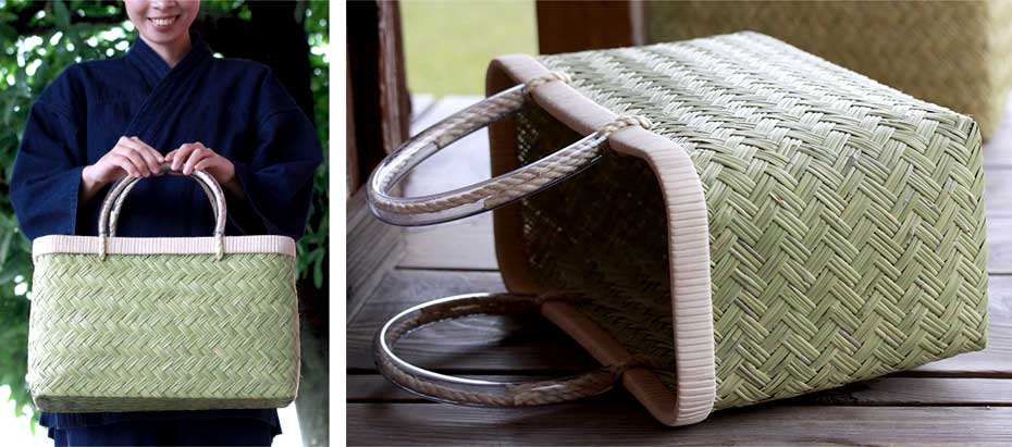 熟練の職人が編み上げたワンランク上の【特上編み】スズ竹市場かご、エコバッグ
