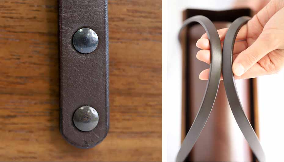 木と虎竹のハンドバッグの持ち手