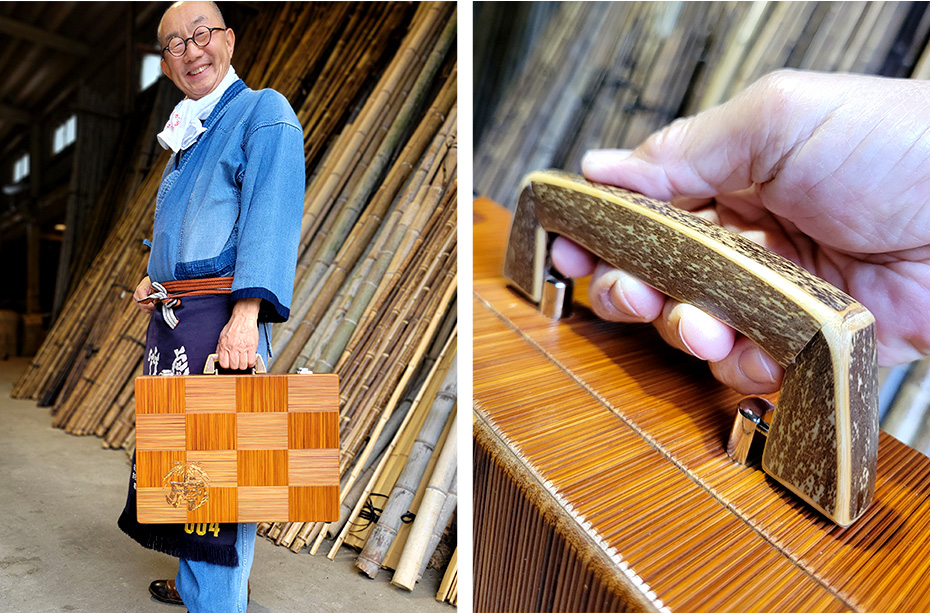 40年前に別誂えで製作いただいた竹虎ロゴマーク入り竹アタッシュケース