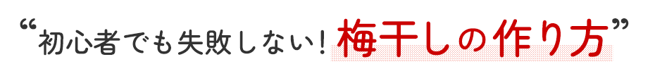 初心者でも失敗しない!梅干しの作り方