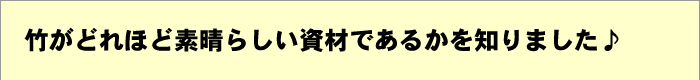 竹がどれほど素晴らしい資材であるかを知りました♪