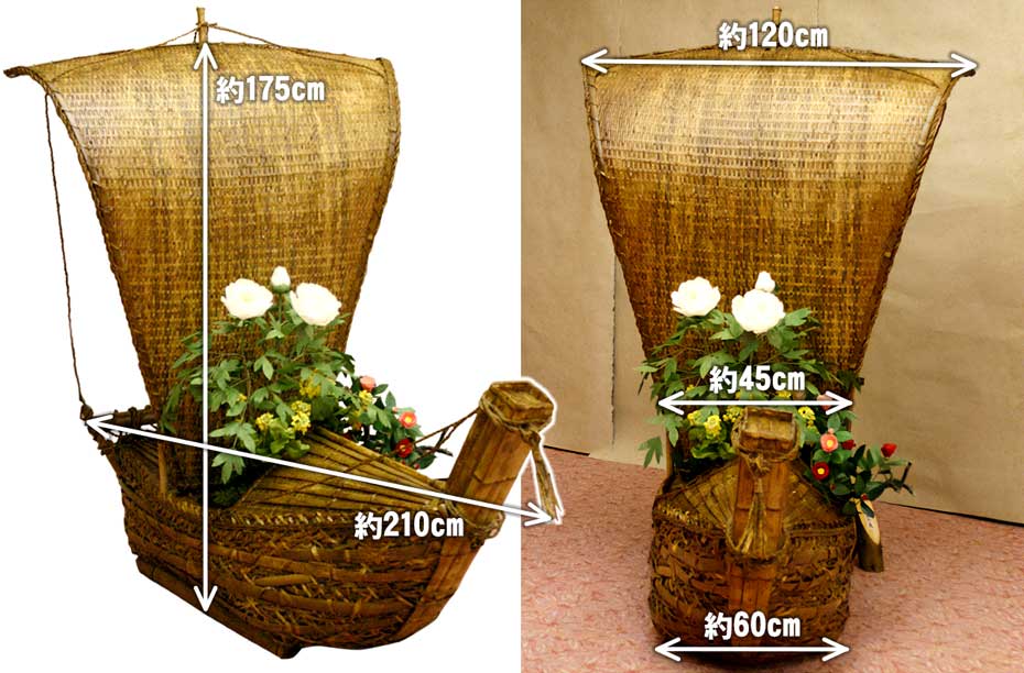 亀井竹龍斎 作 虎竹宝船のサイズ