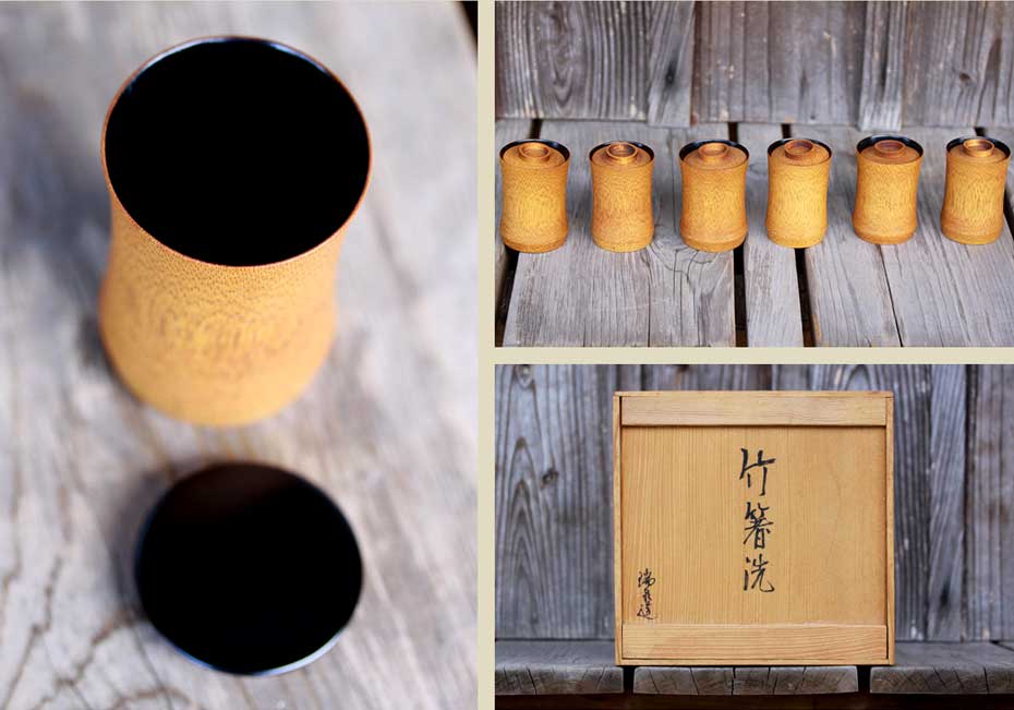 竹箸洗（六客）の細部と箱