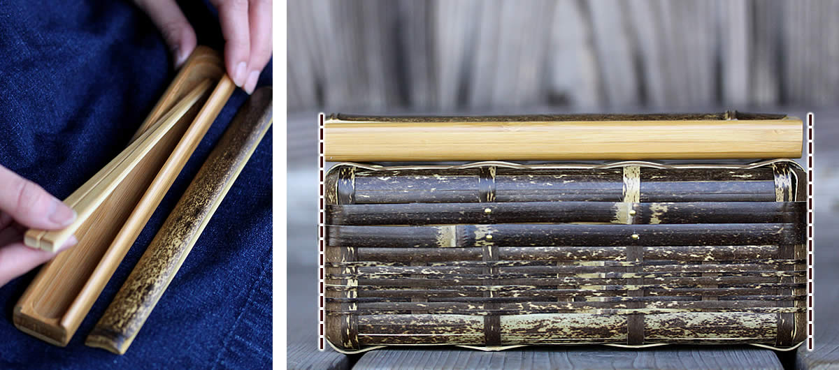 黒竹箸箱と竹箸セット