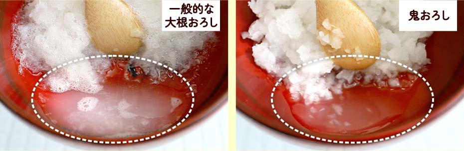 大根おろしと鬼おろしの比較