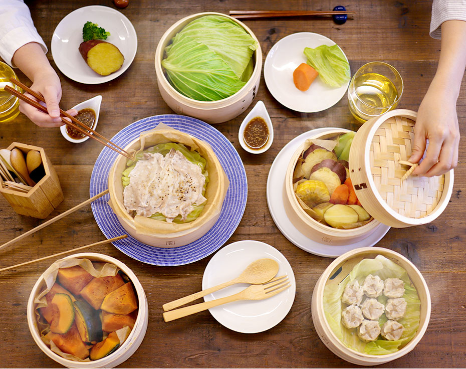 杉蒸篭「蒸とら」の蒸し料理