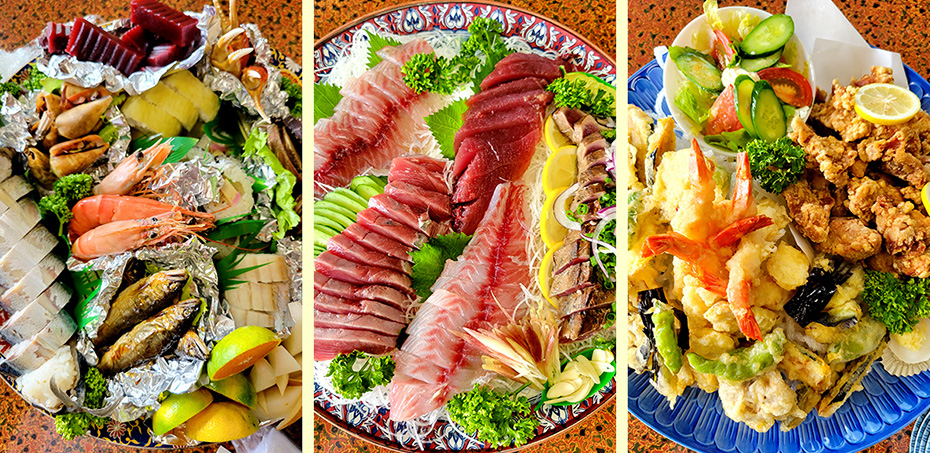 白竹天削節付取り箸は、土佐の皿鉢料理にもピッタリです。