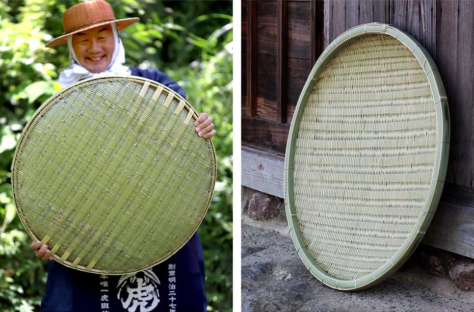 伝統の技で作られた匠の横編竹ざる