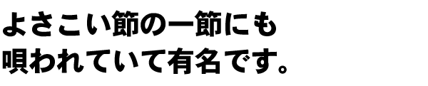 よさこい節の一節にも唄われて有名です。
