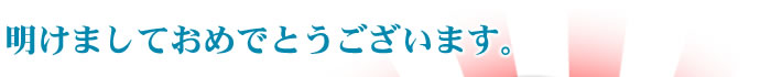 明けましておめでとうございます。