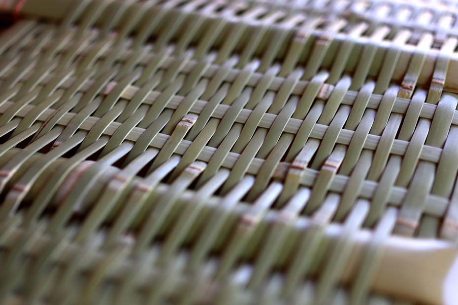 真竹御用籠の竹編み